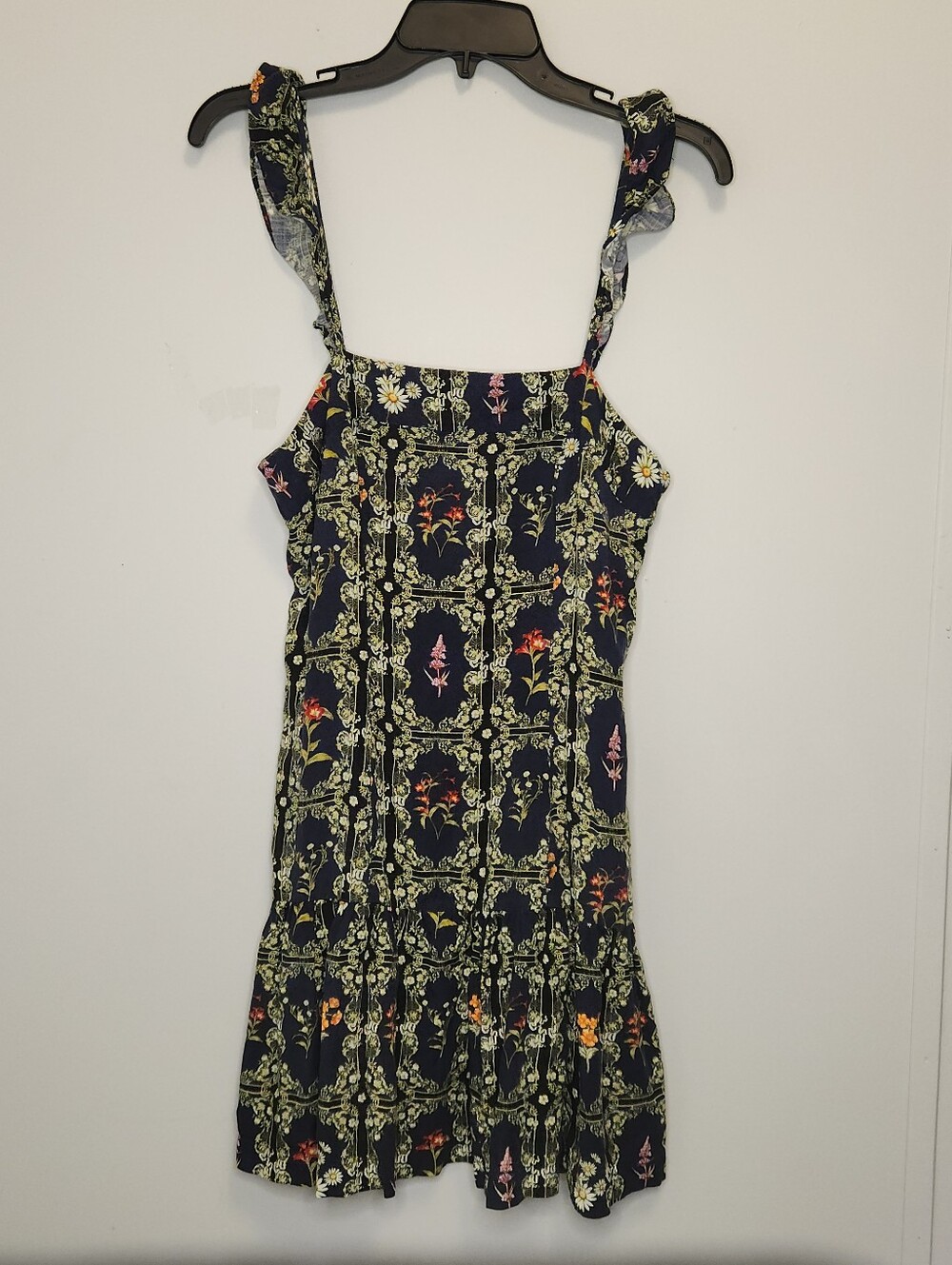 AguaBendita x Target Navy Floral Ruffled Strap Mini Dress Size Small